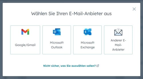Screenshot HubSpot E-Mail-Verknüpfung