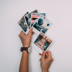 Mehrere Polaroid Bilder für Social Media